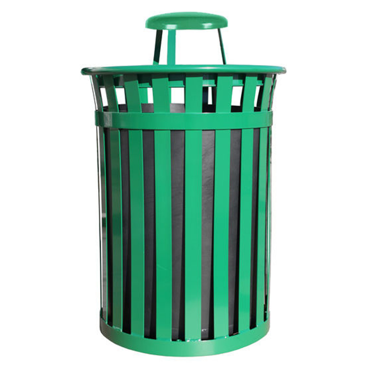 Outdoor Steel Garbage Receptacle, Park Trash Containers