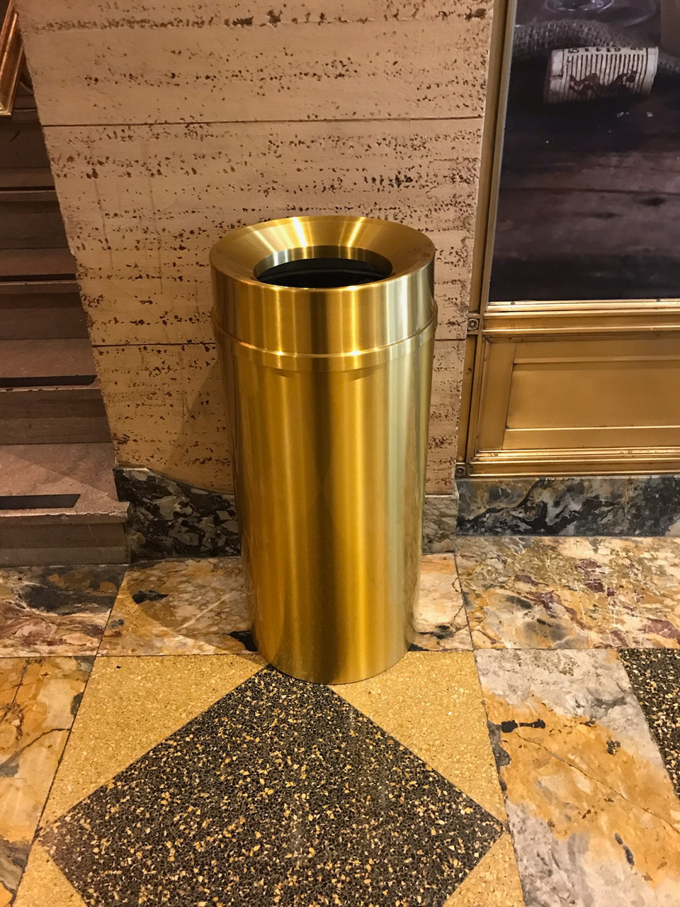 Brass Funnel Top Trash Can 4 Sizes