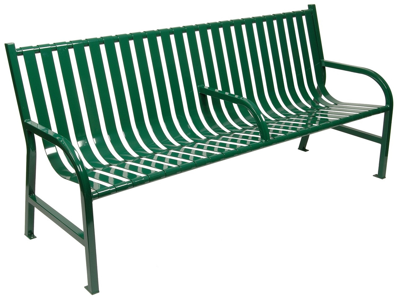 6 Foot Oakley Outdoor Slatted Bench with Center Arm M6-BCH-ARM