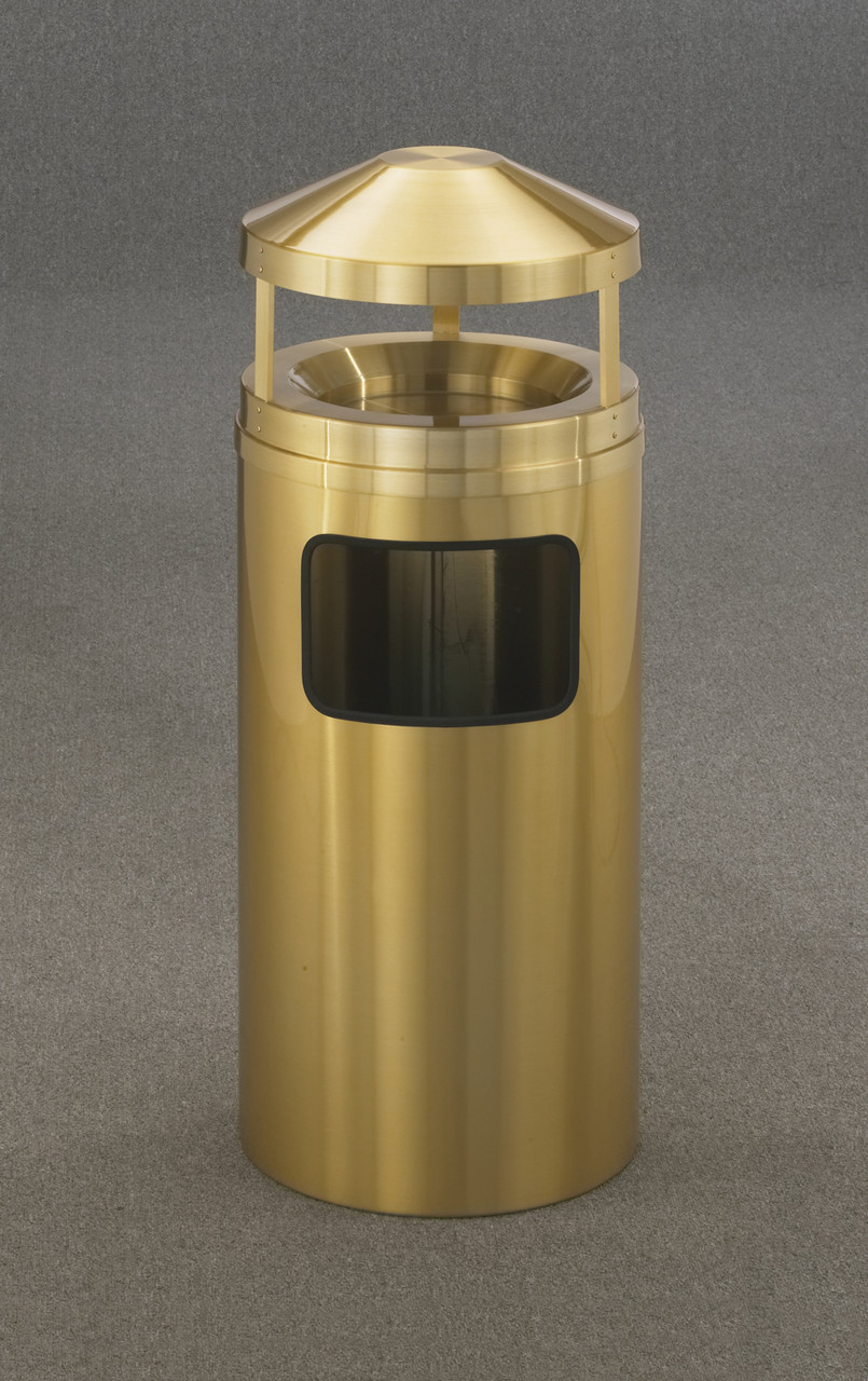 All Weather Brass 19 Gallon H2002BE Canopy Top Ash Trash Can