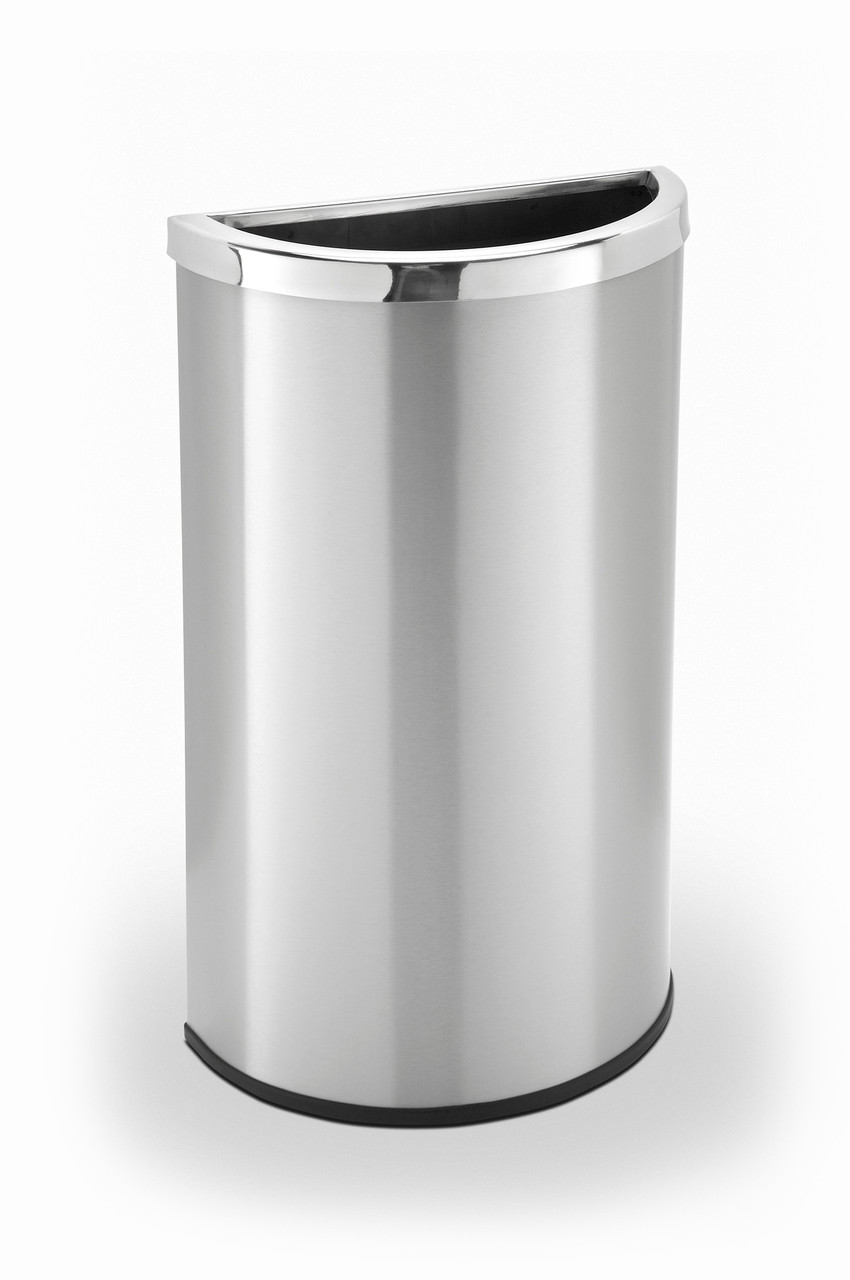 15 Gal. Half Round Stainless Steel Trash Can Precision Series 783929