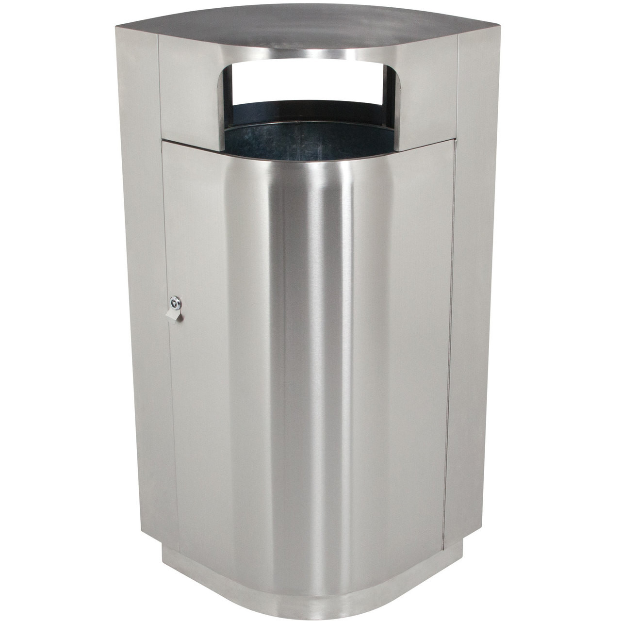 40 Gallon Leafview Locking Stainless Steel Lockable Trash Can 782029