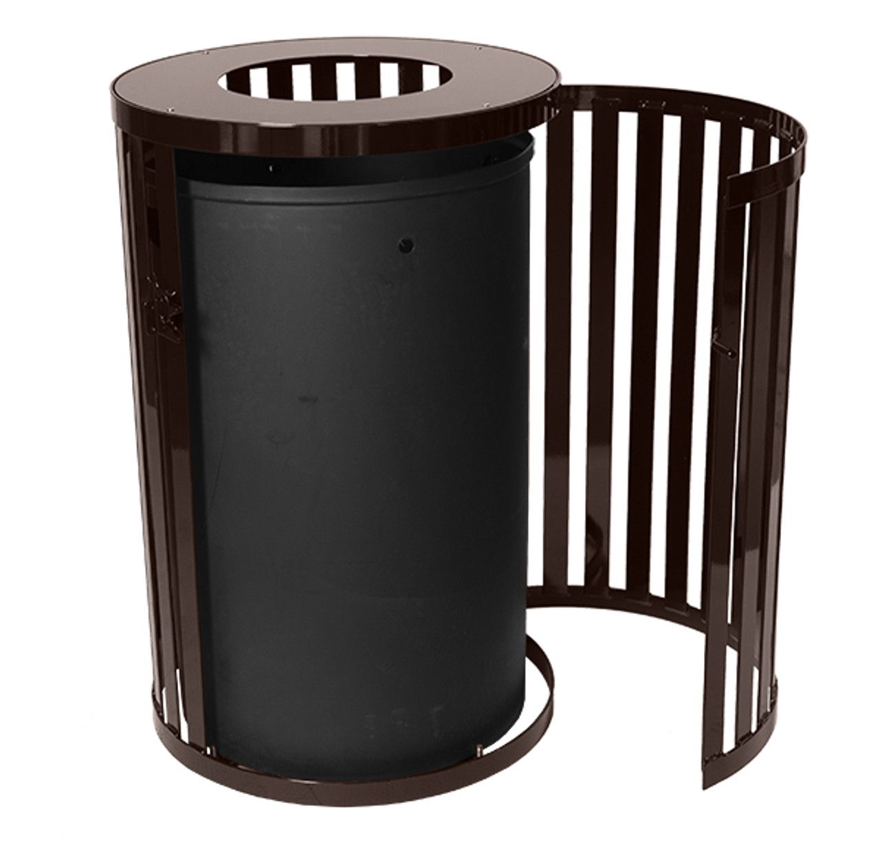 South Hampton 45 Gallon SCTP-40 Flat Top Trash Can with Side Gate Coffee