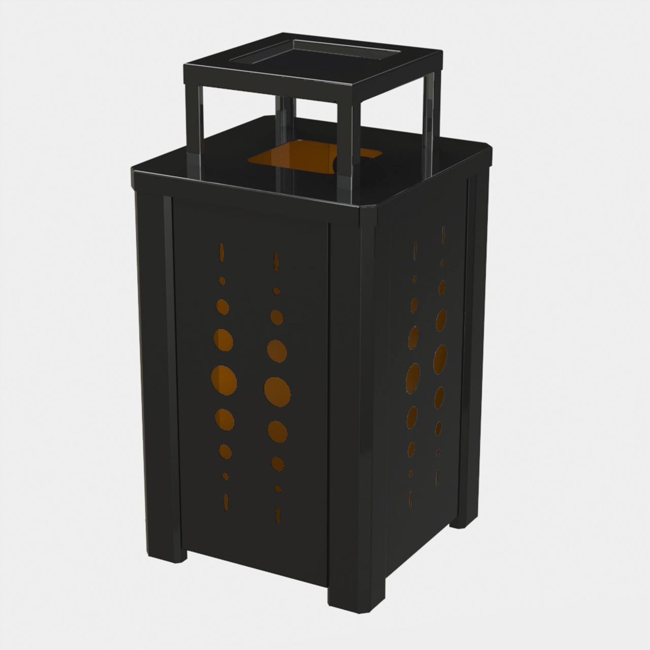 BLACK RECEPTACLE P02 WITH ORANGE LINER