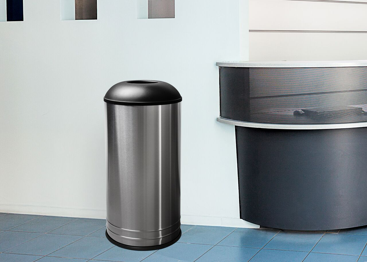 Stainless Steel CAFE Style Top Trash Can at the Office