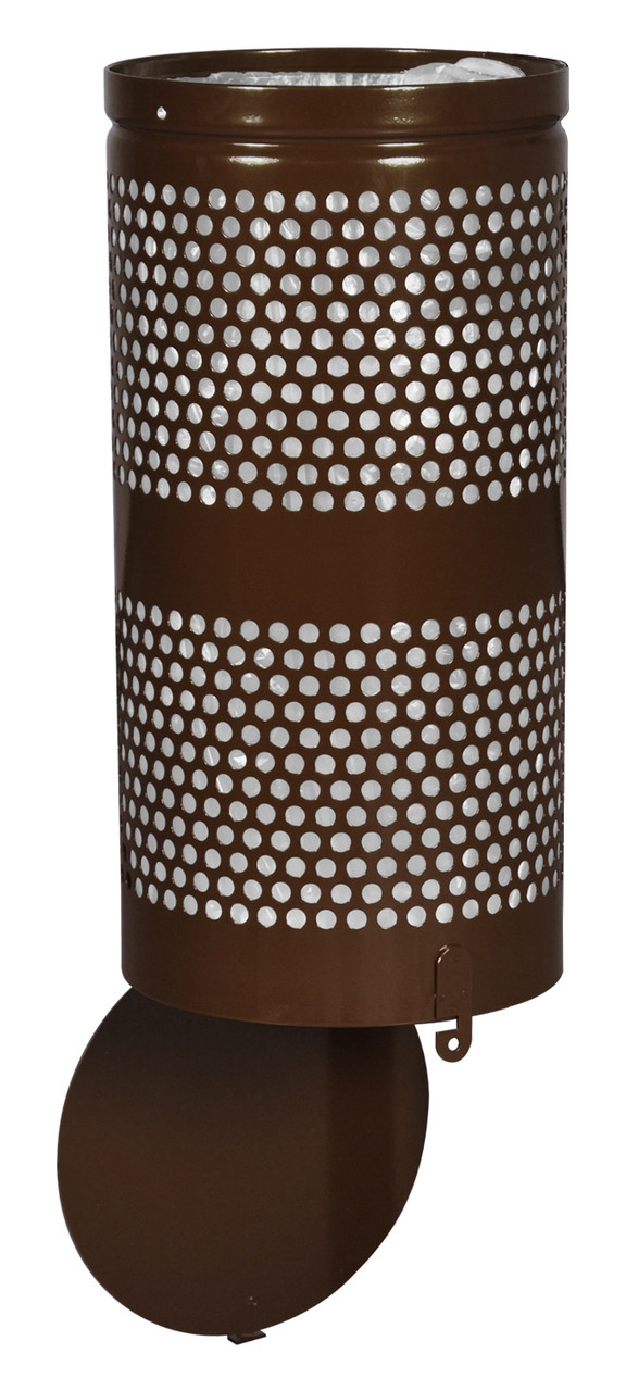 10 Gallon Brown Drop Bottom Mesh Trash Can WR690 COFFEE PERF