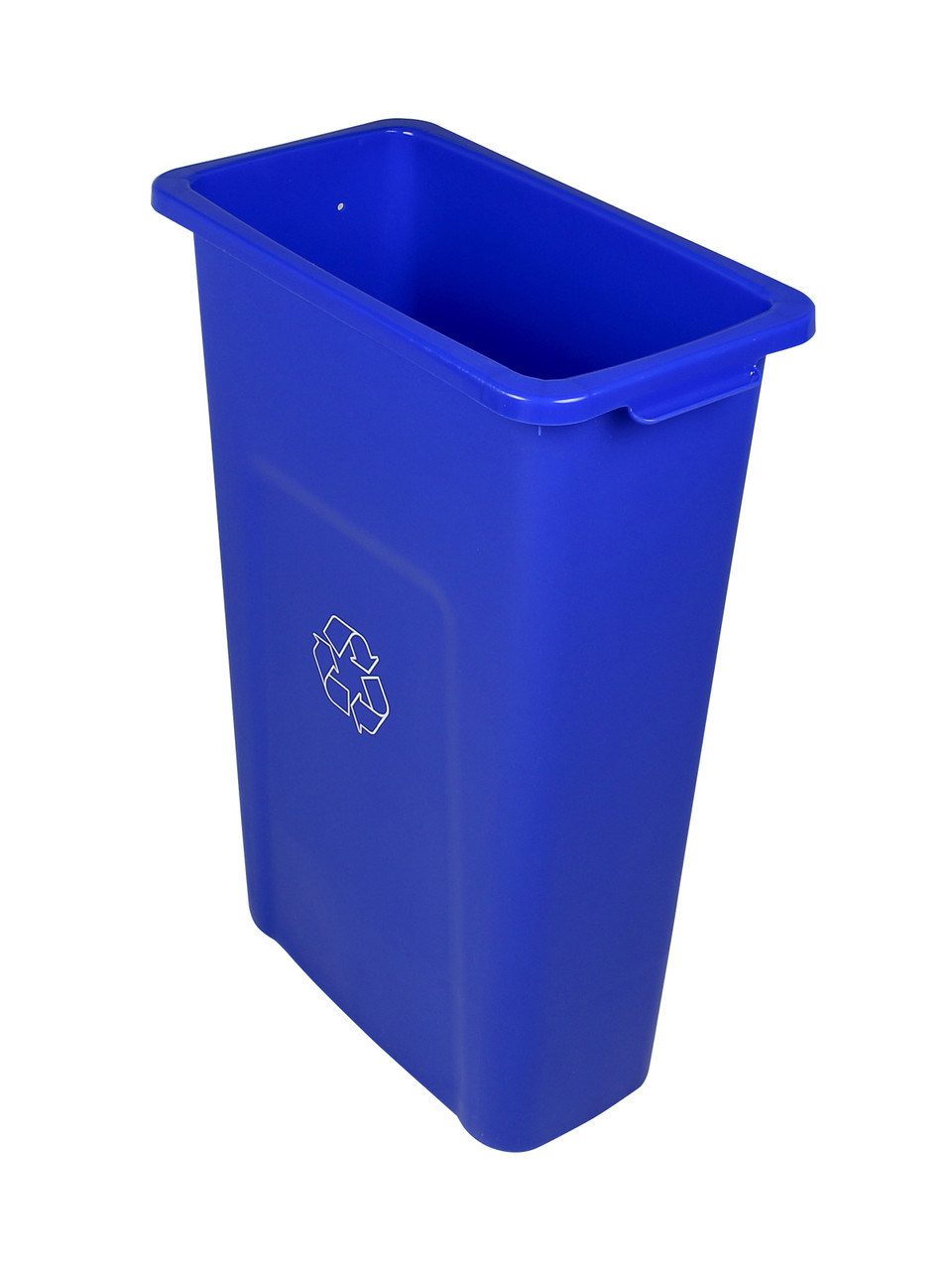 23 Gallon Skinny Recycling Bin Pre-Drilled for Signs Blue