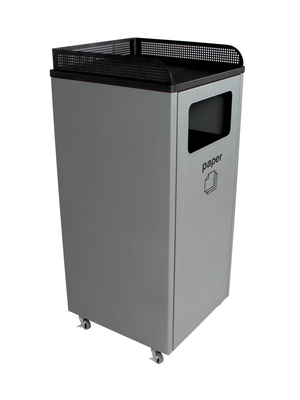 32 Gal. Metal COURTSIDE SINGLE Food Court Trash Can 810400