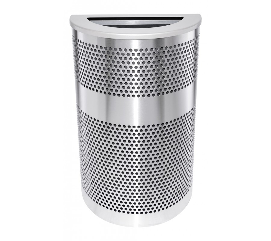20 Gal. Perforated Half Round Stainless Steel Trash Can VC2234 HR SS
