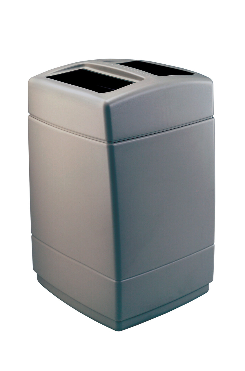 55 Gal. 2 Opening Square Plastic Outdoor Garbage Can 732824