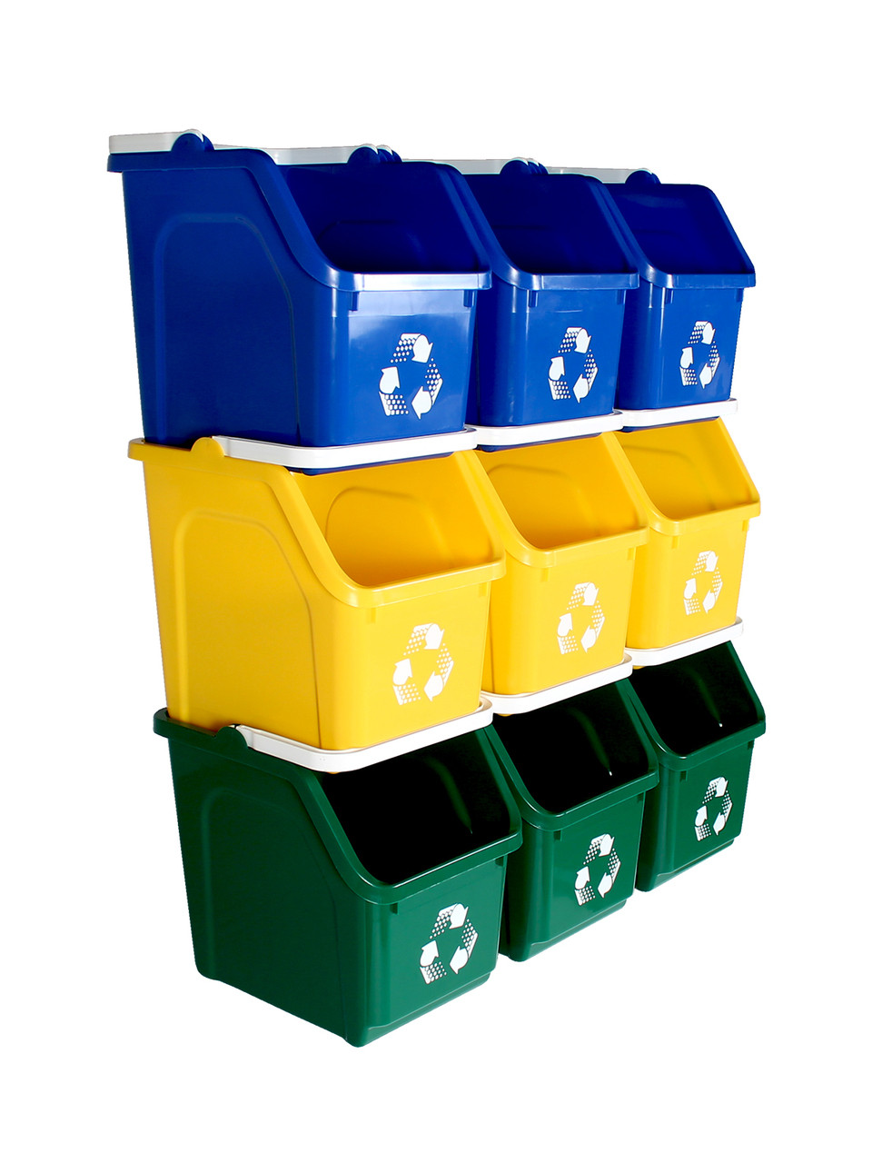 Stackable Multi Recycler 9 Pack 101380 (Blue, Yellow, Green)