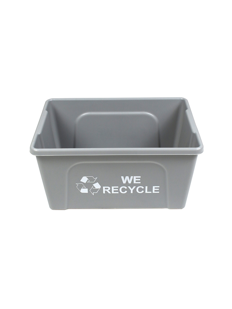 3 Gallon WE RECYCLE Gray Deskside Paper Bin BC1001-44WR