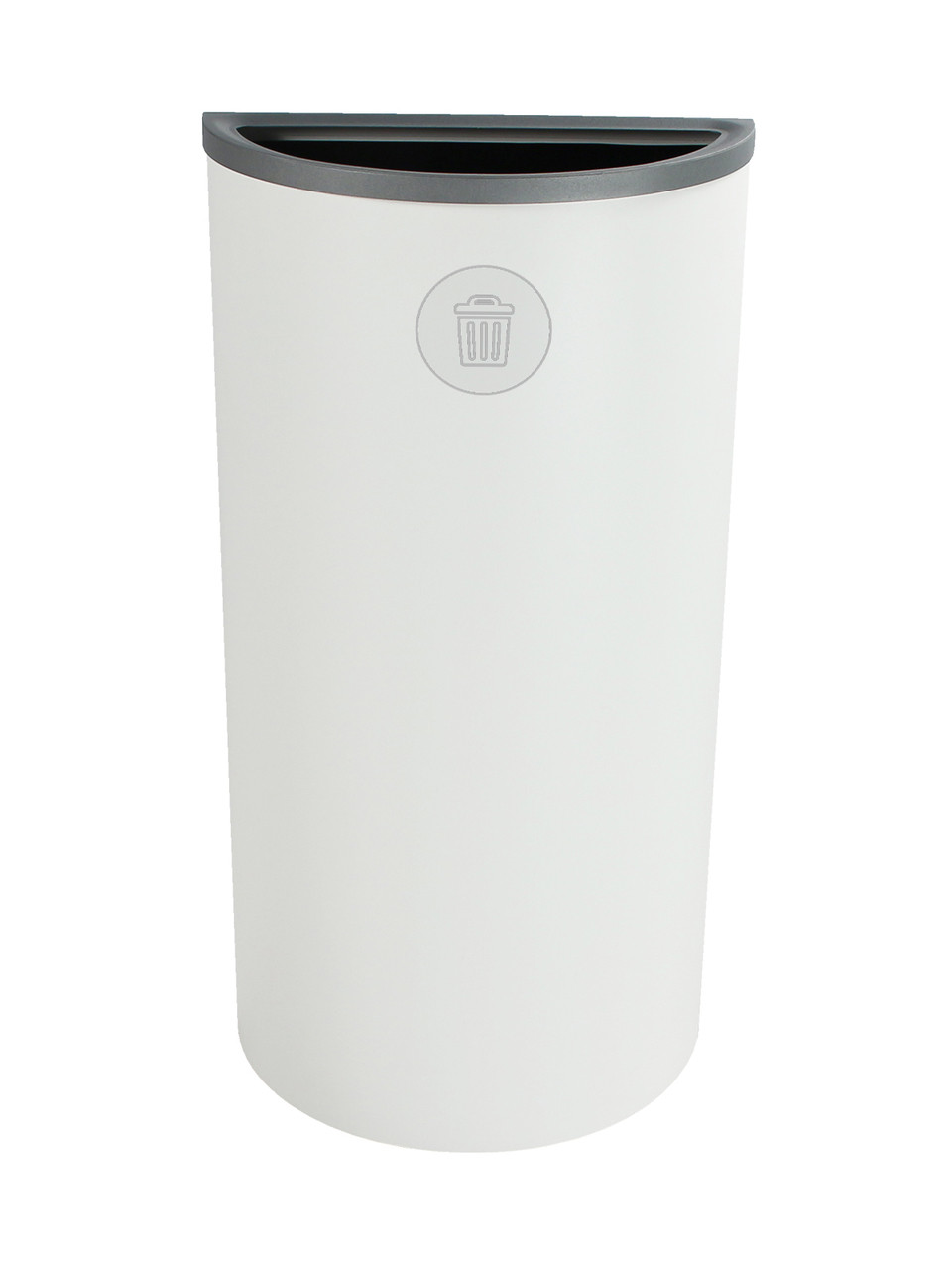8 Gallon Steel Spectrum Half Round Trash Can White 8107032-4