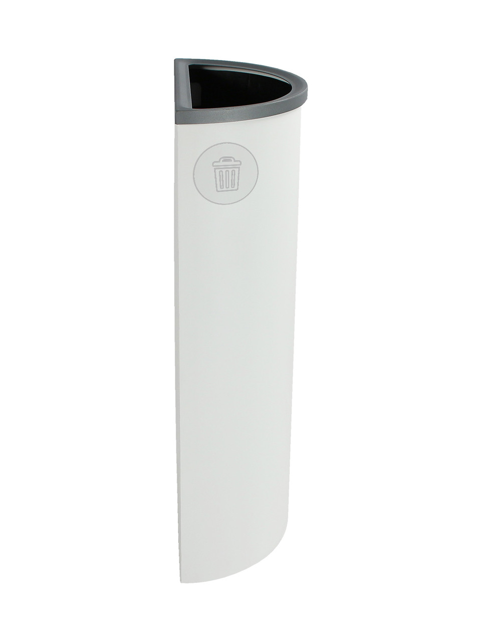 8 Gallon Steel Spectrum Half Round Trash Can White 8107032-4