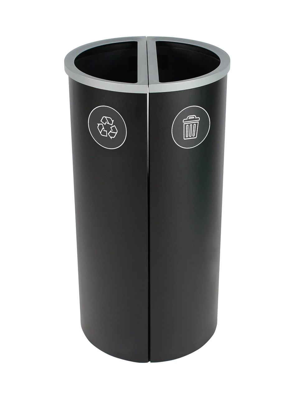 16 Gallon Spectrum Round Trash Can & Recycle Bin Black 8107089-44