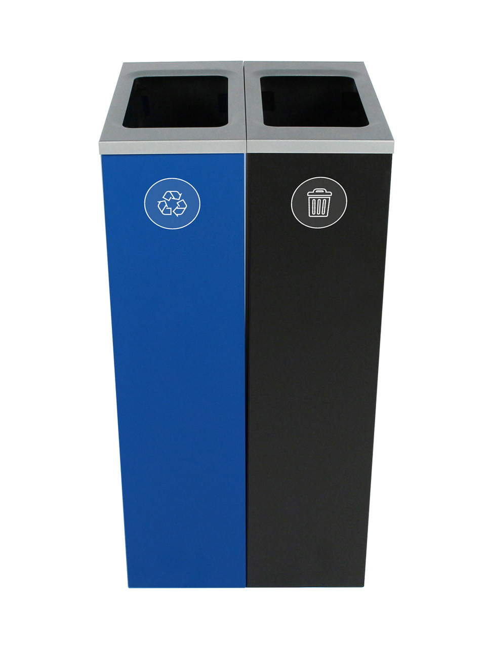 20 Gallon Spectrum Slim Dual Trash Can & Recycle Bin Blue/Black 8107095-44