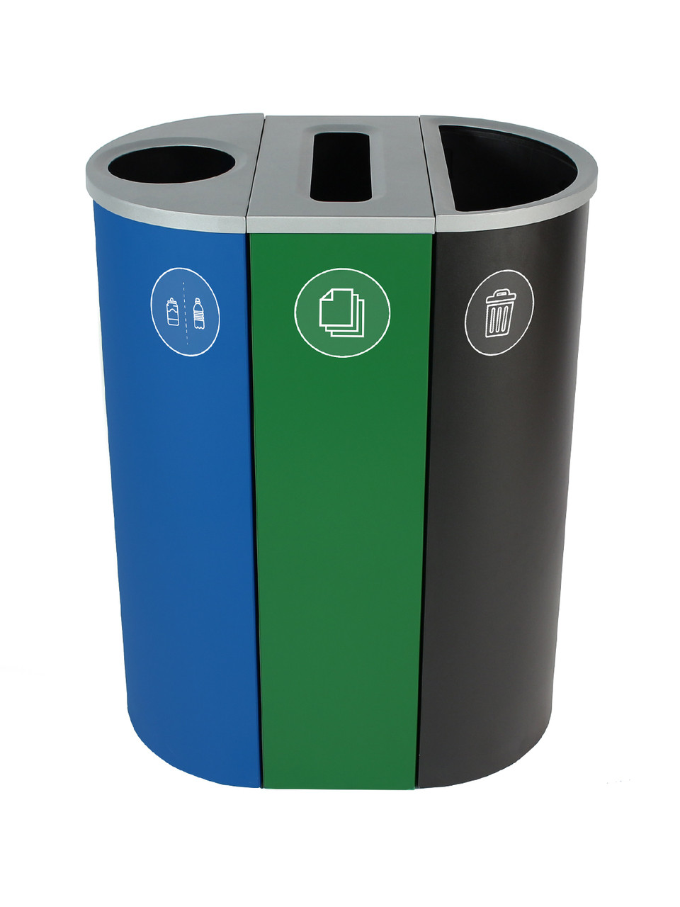 26 Gallon Spectrum Triple Recycling Station Blue/Green/Black 8107108-134