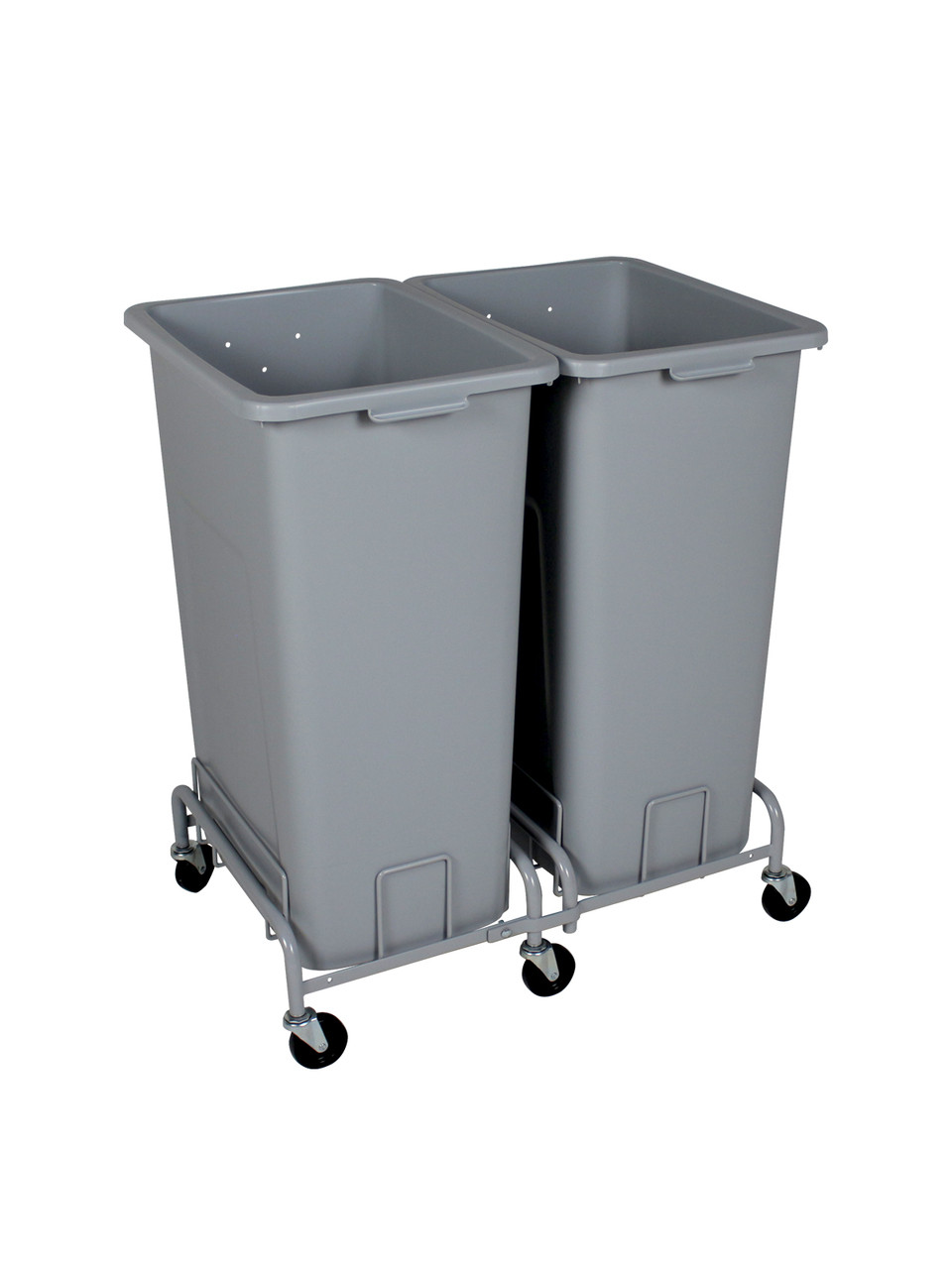 64 Gal. Plastic Extra Large Trash Cans with Wheels Combo