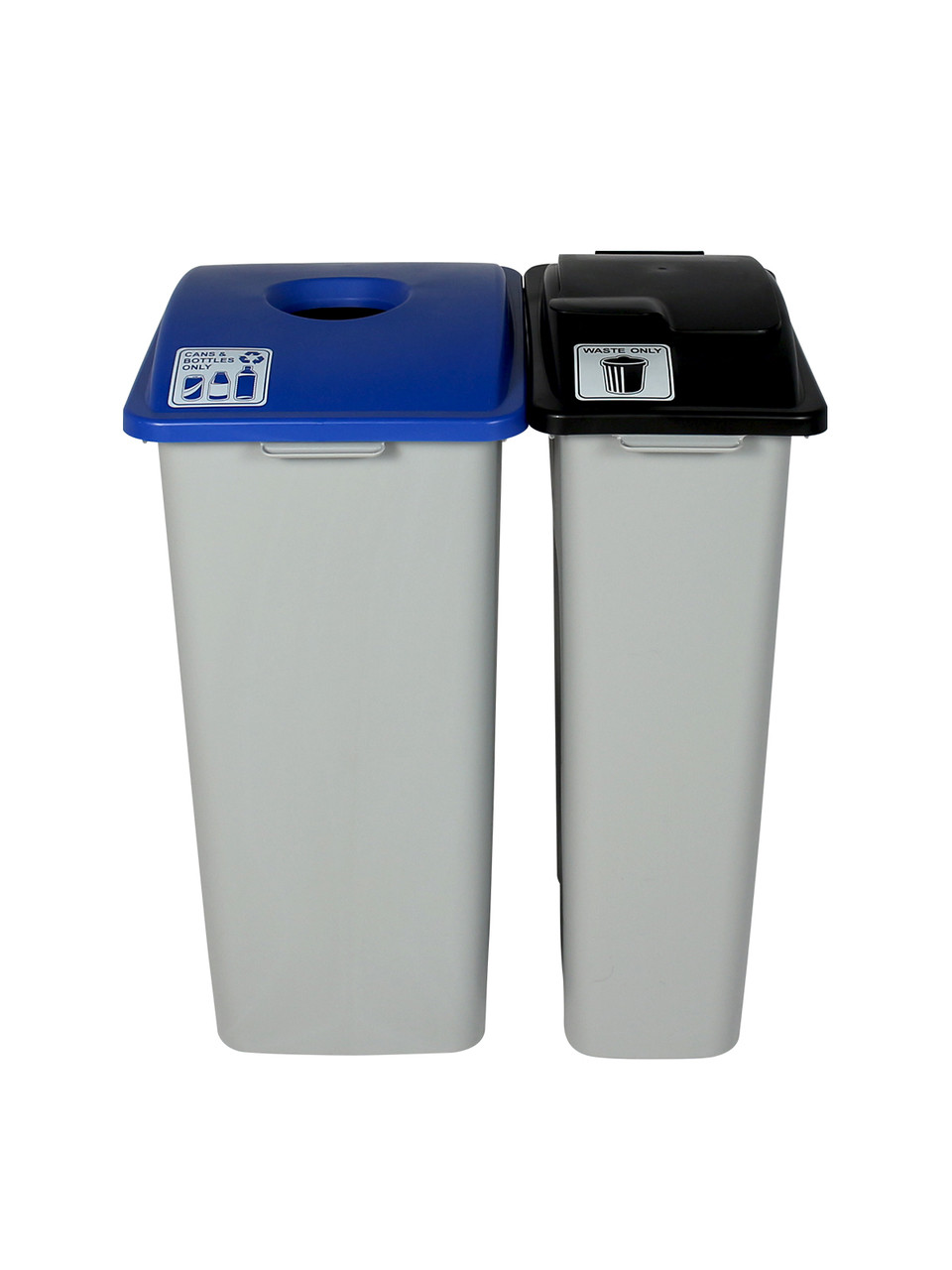 55 Gallon Simple Sort Trash Can Recycle Bin Combo 8111025-15 (Circle, Waste Lift Lid Openings)