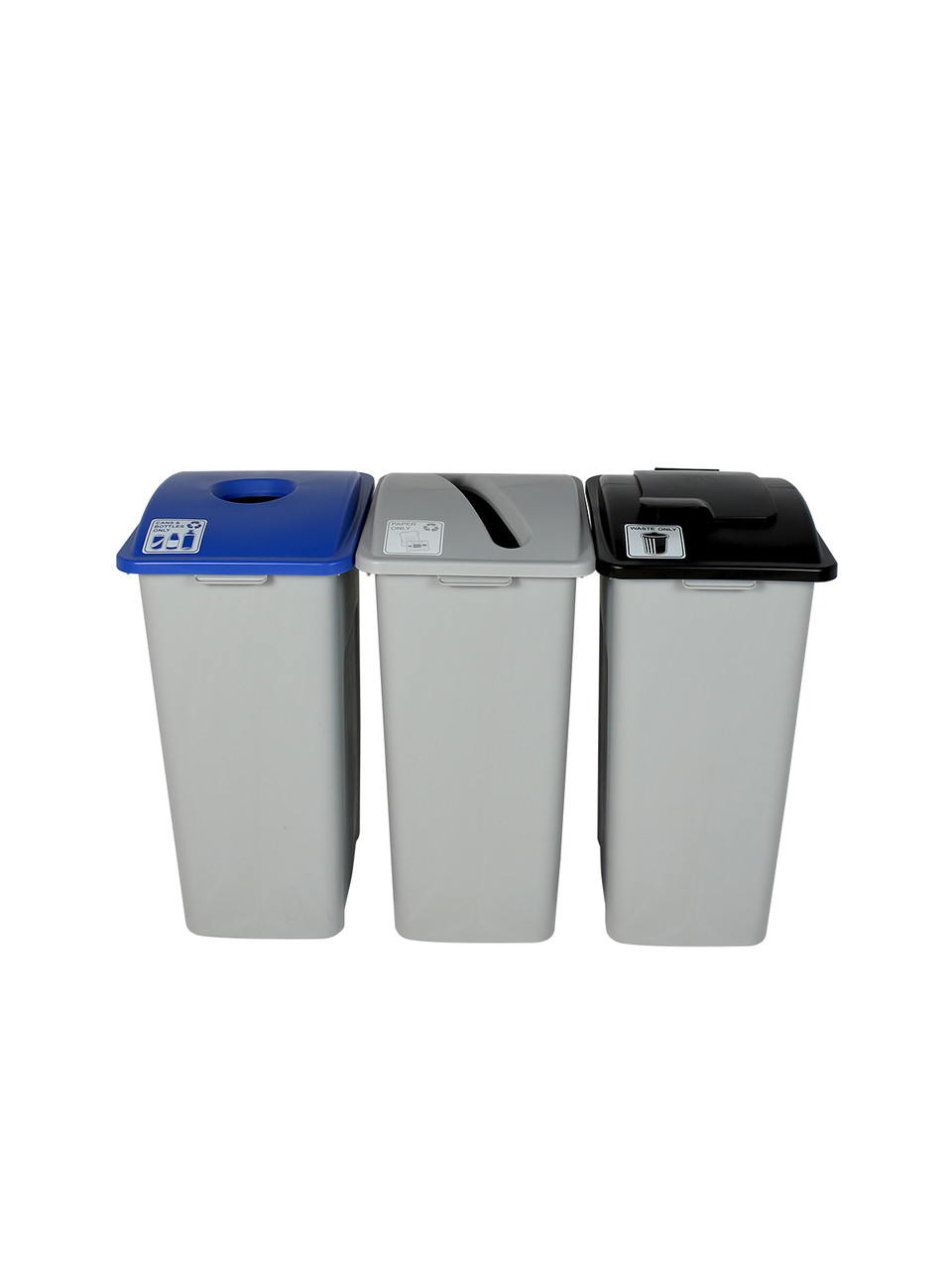 96 Gallon Simple Sort Skinny Recycling Center 8111049-135 (Cans, Paper, Waste Lift Lid)