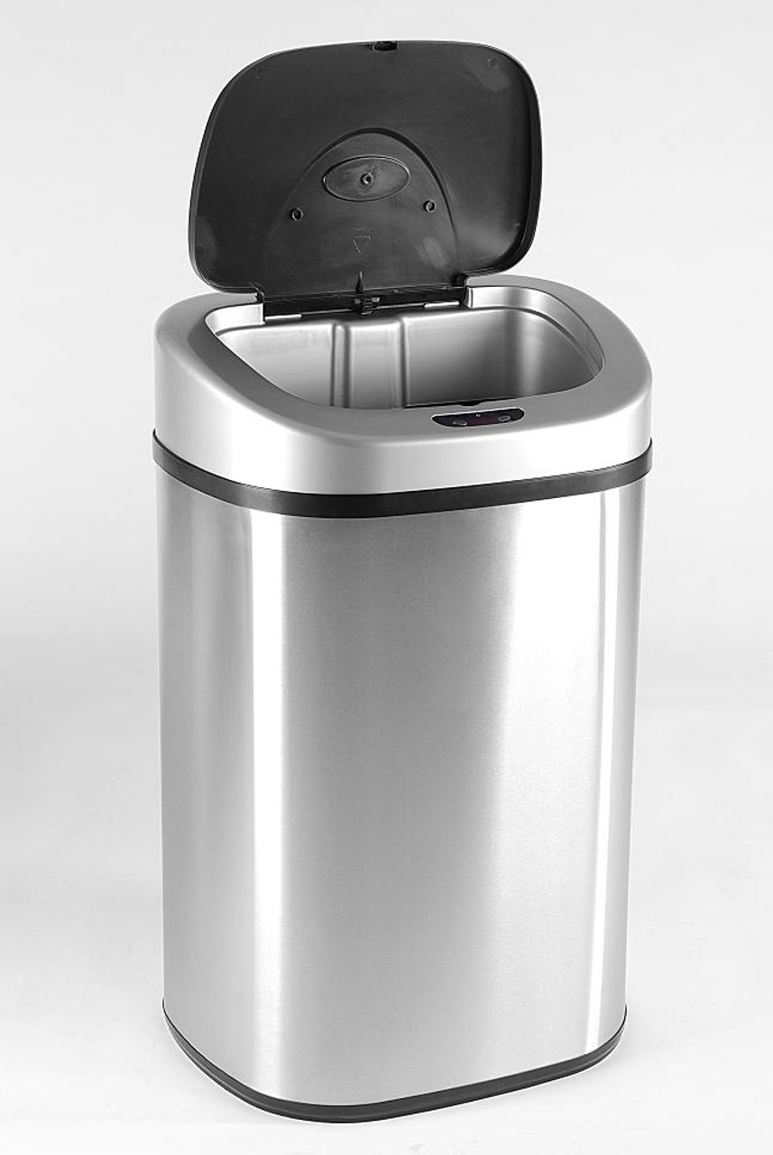 Kitchen Trash Can 13 Gallon Garbage Can, Sensor Trash Can Touchless Stainless Steel Trash Can, Brushed Dustbin 50 Liter Motion Trash Bin Metal Waste