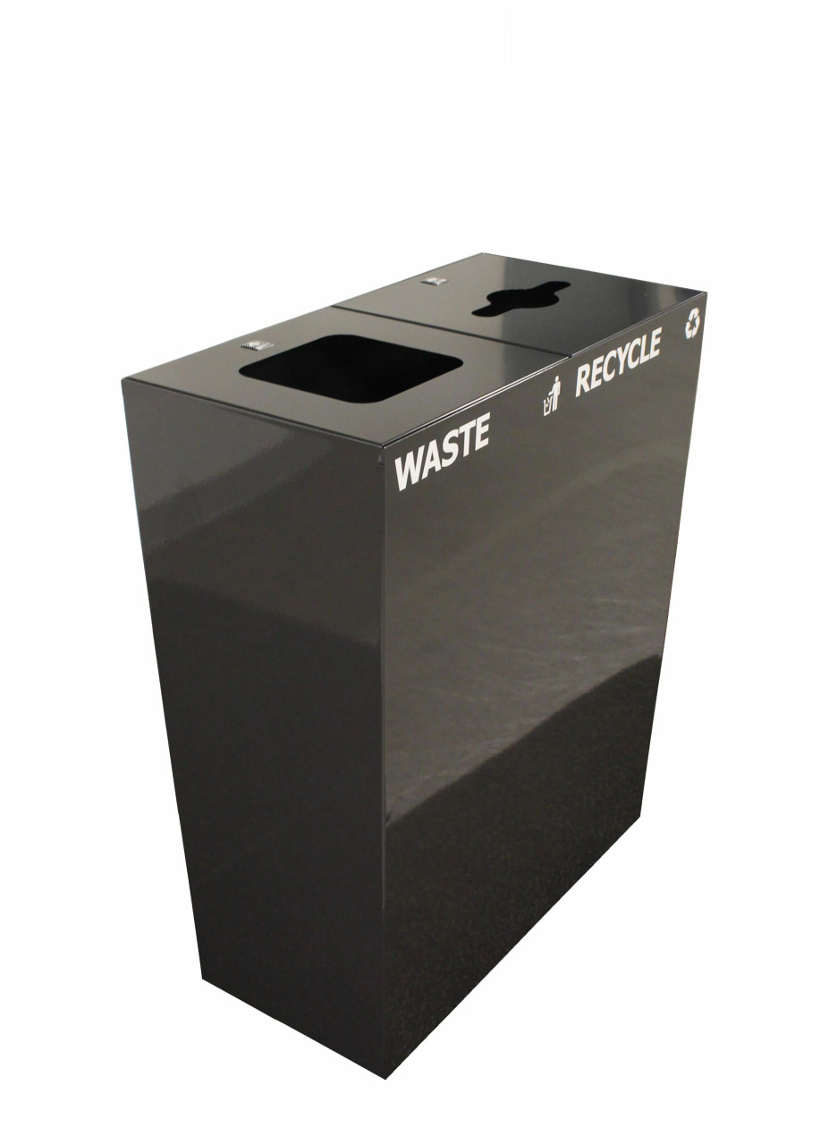 50 Gallon DD-36 Metal Dual Recycling Bin (Waste & Recycle