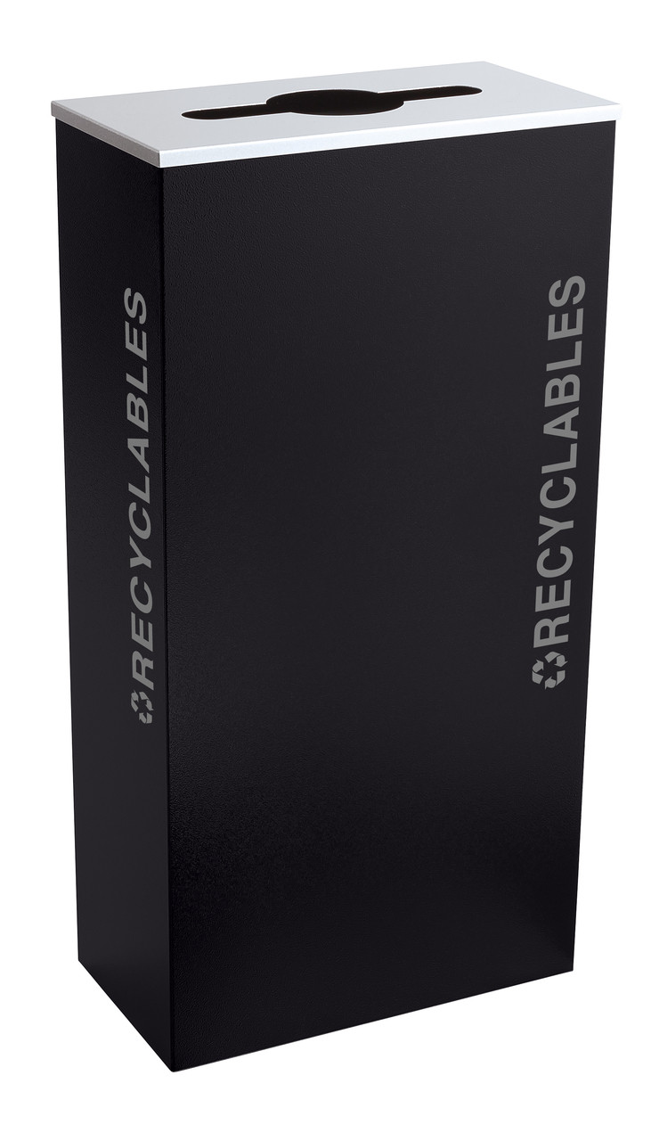 17 Gallon Kaleidoscope XL Black Tie Recycle Bin RC-KD17-R-BT-PBG (Black, Recyclables)