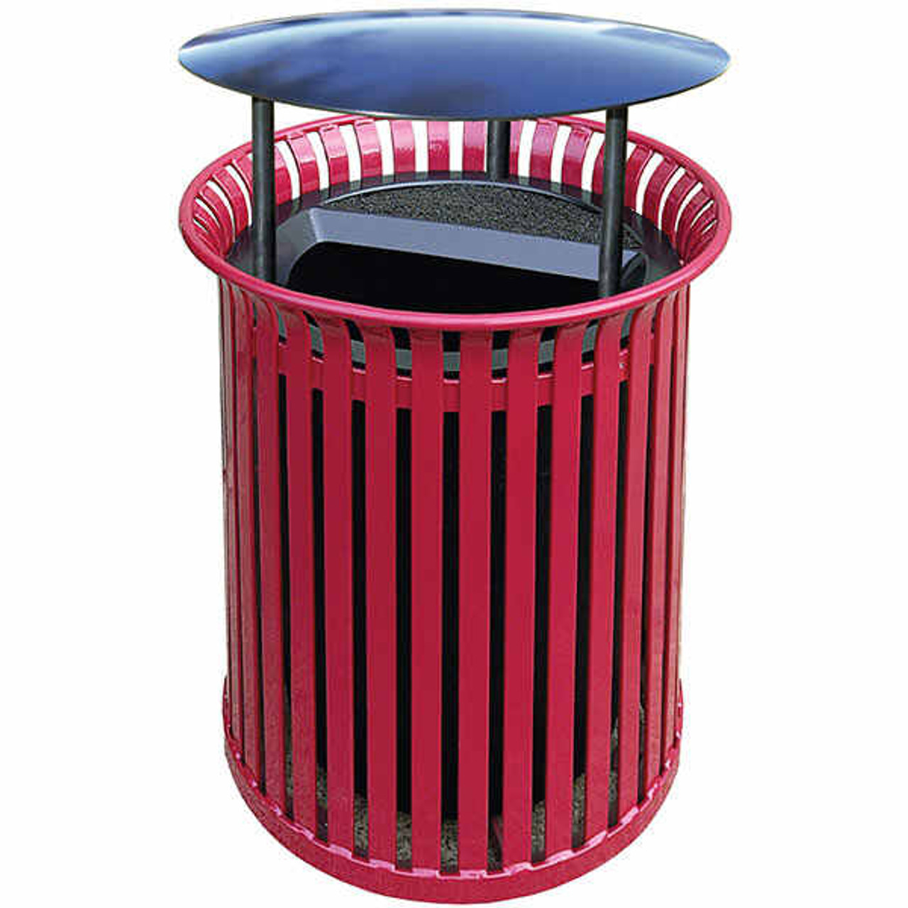 39 Gal. Flat Steel Outdoor Ash Trash Lid Waste Receptacle MF3206