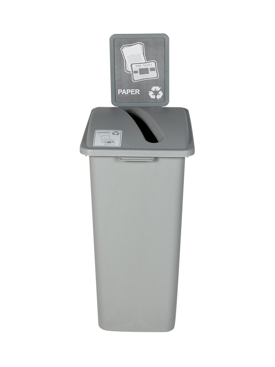 32 Gallon XL Simple Sort Recycling Bin with Sign Gray Lid