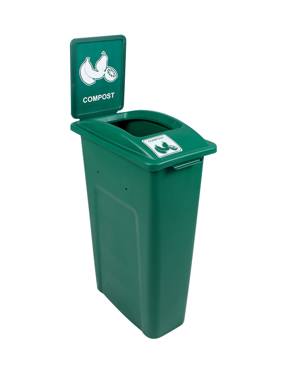 23 Gallon Skinny Simple Sort Compost Bin with Sign (Open Top, Compost)