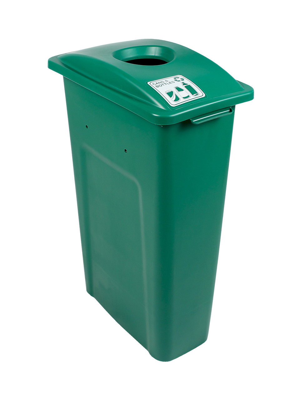 23 Gallon Green Skinny Simple Sort Recycle Bin (Cans & Bottles)