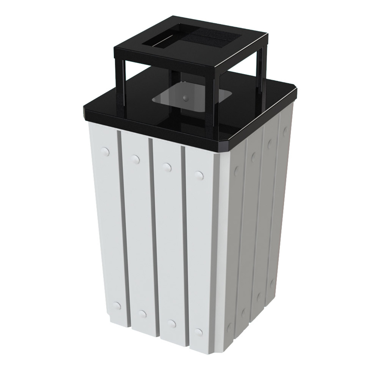 32 Gallon Heavy Duty White Ash Trash Can with Liner S8295S-00-215