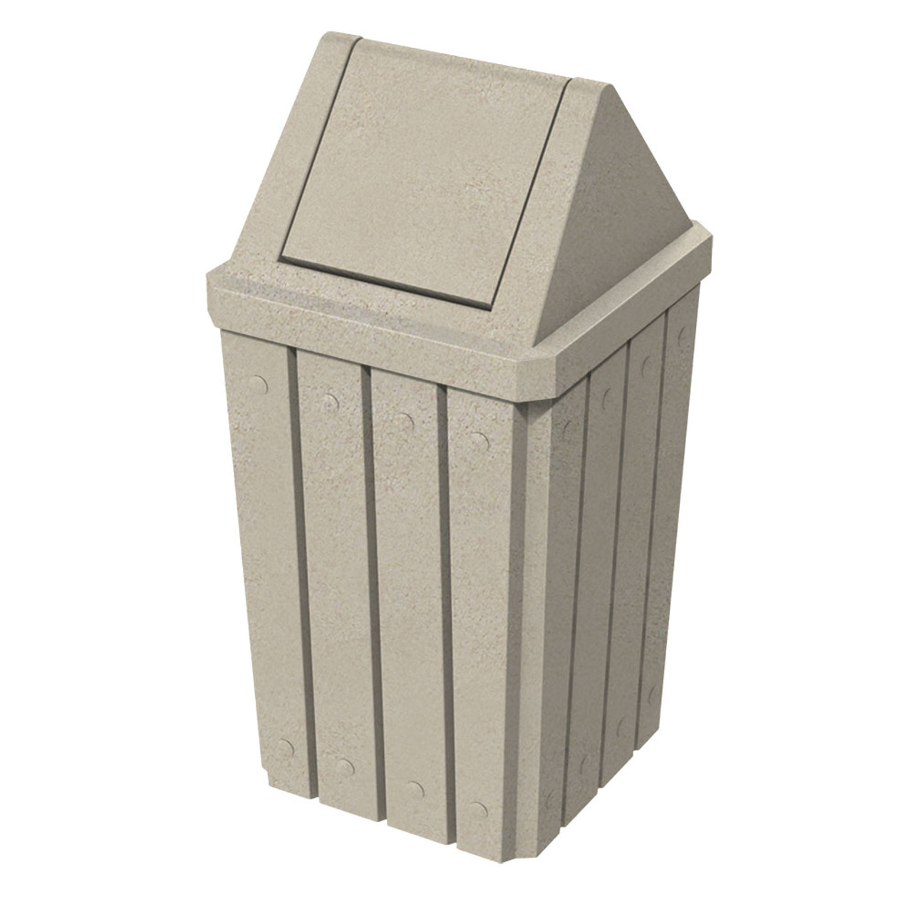 ORULA Outdoor Metal Slatted Trash Receptacle,Waste Receptacle，Commercial  Trash Cans,Zone Round Garbage Bin,Square Hotel Street Patio Indoor Metal