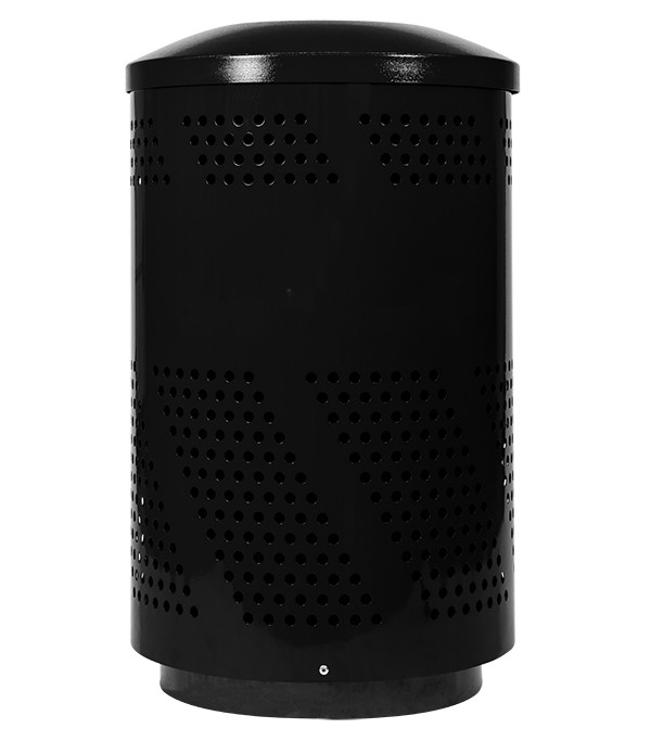 51 Gal. Perforated Painted Steel Indoor Trash Can ARENA-51 T BLK