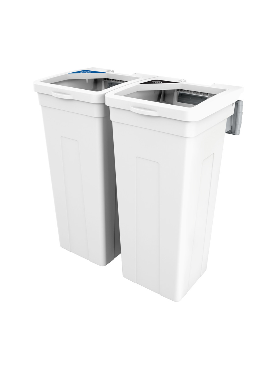The Rise Double 30 Gallon Wall Mounted Waste Receptacles and Recycle Bins