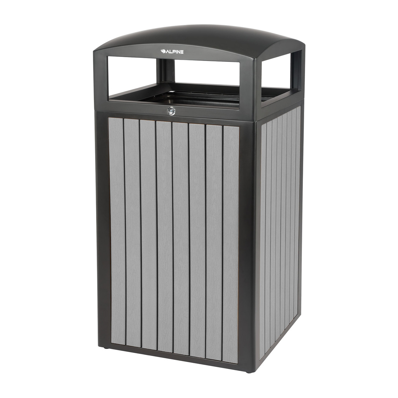 Alpine Industries 40-Gallon Stone Steel Trash Can with Lid