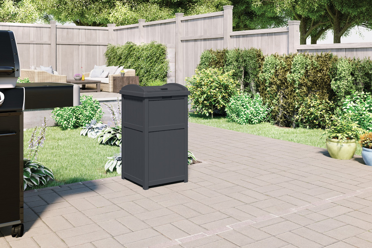 Deck or Patio Trash Can GH1732C Cyberspace Gray