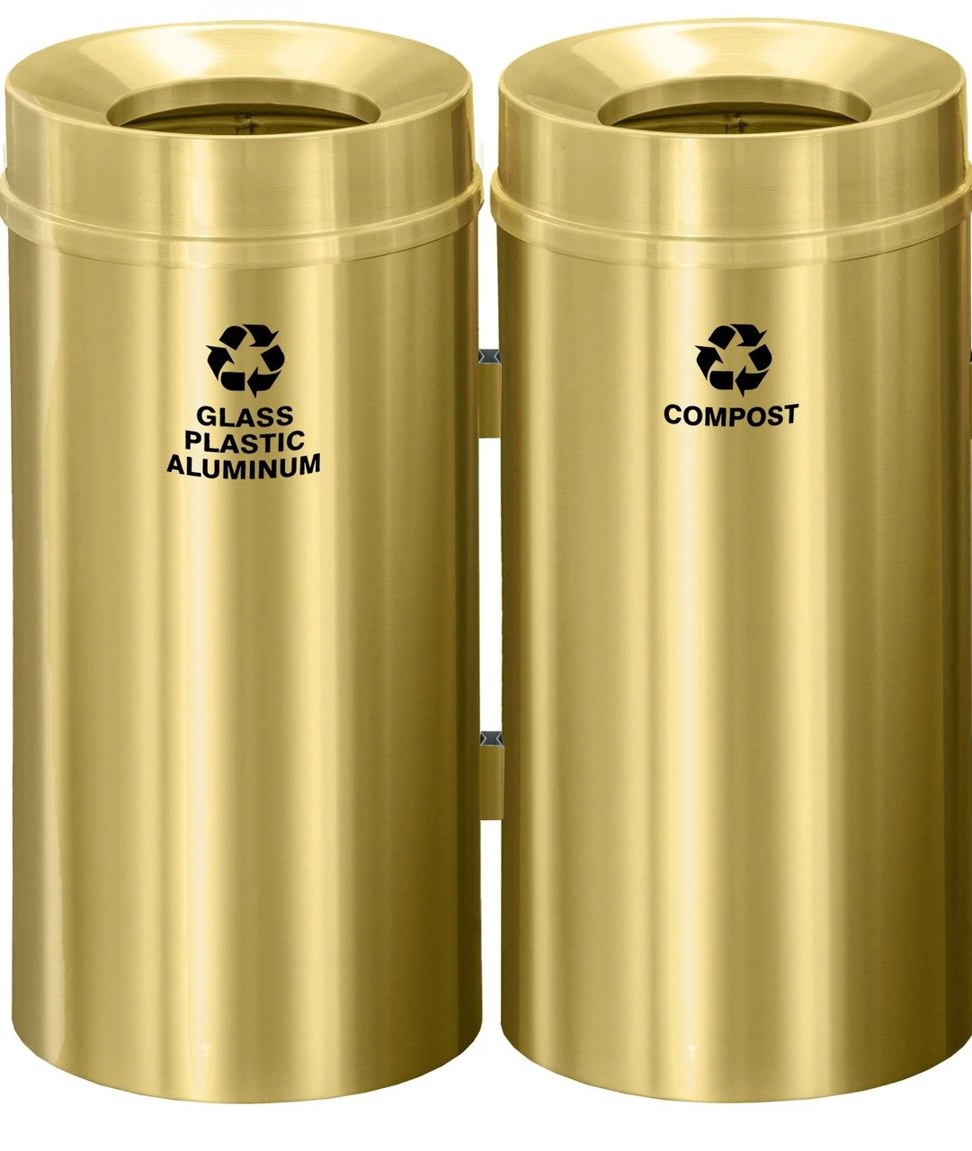 SATIN BRASS WITH SATIN ALUMINUM LIDS