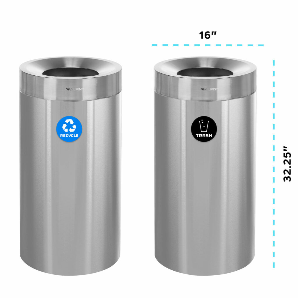 54 Gal Stainless Steel Waste and Recycle Combo ALP475-27-2