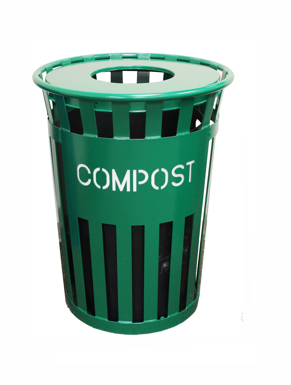 36 Gal. Eco Series M3601CP-GN Green Trash Can with COMPOST Laser
