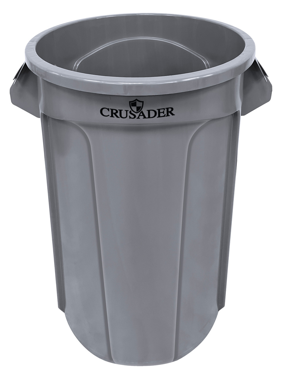 10, 20, 32, 44 and 55 Gallon Crusader Round Plastic Trash Can CTC (5 Colors, 5 Sizes)