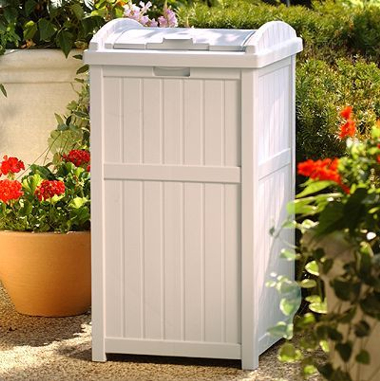 Outdoor Trash Receptacle Light Taupe or Java