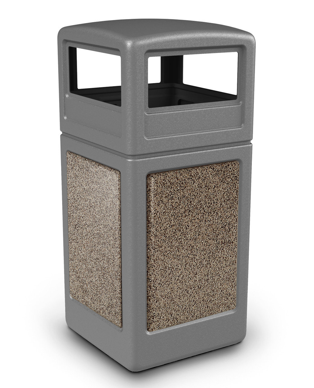 42 Gal. StoneTec Stone Panel Trash Can with Dome Lid 72041199 (6