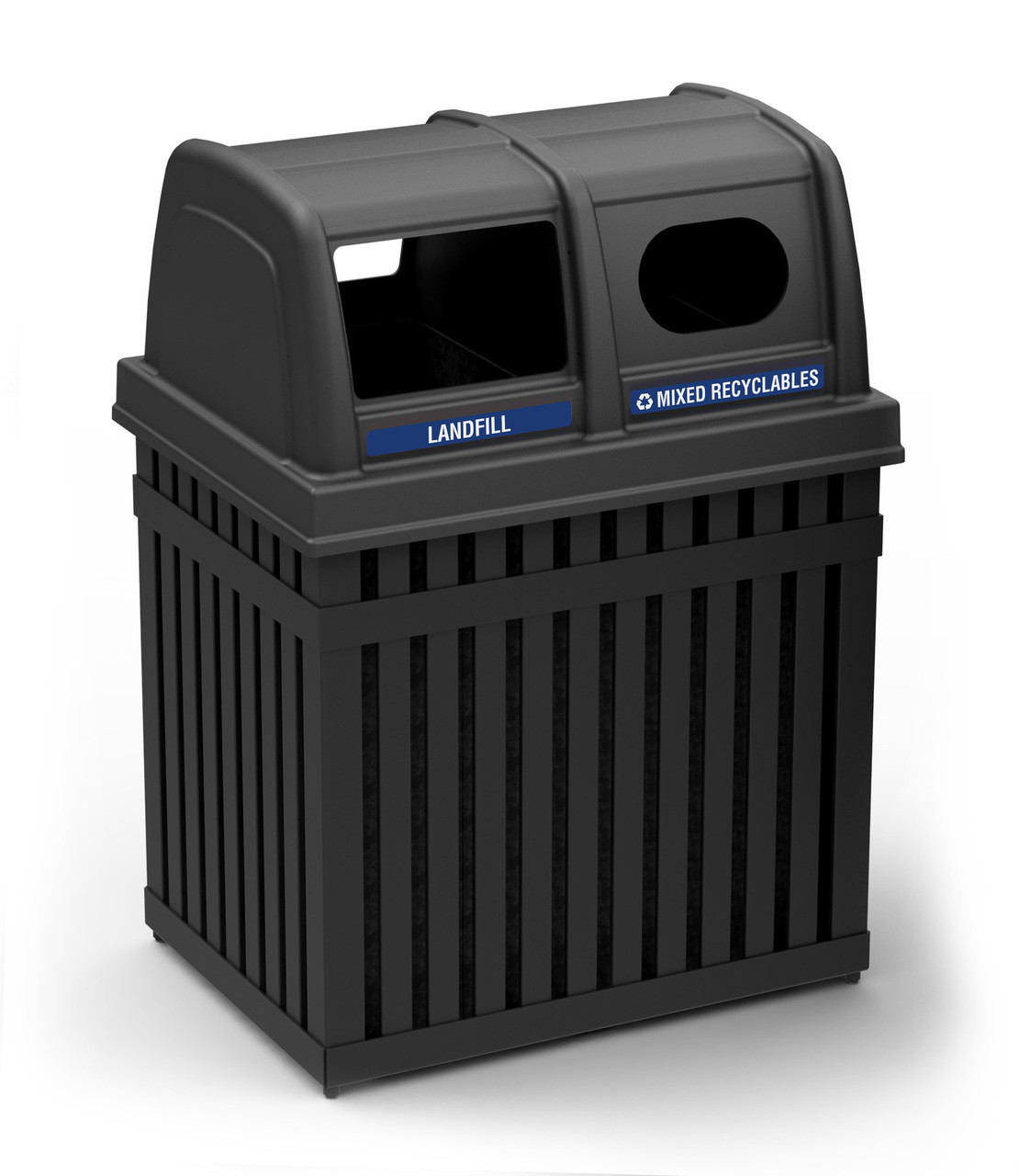 50 Gallon Parkview Double Outdoor Recycling Trash Can 72720199