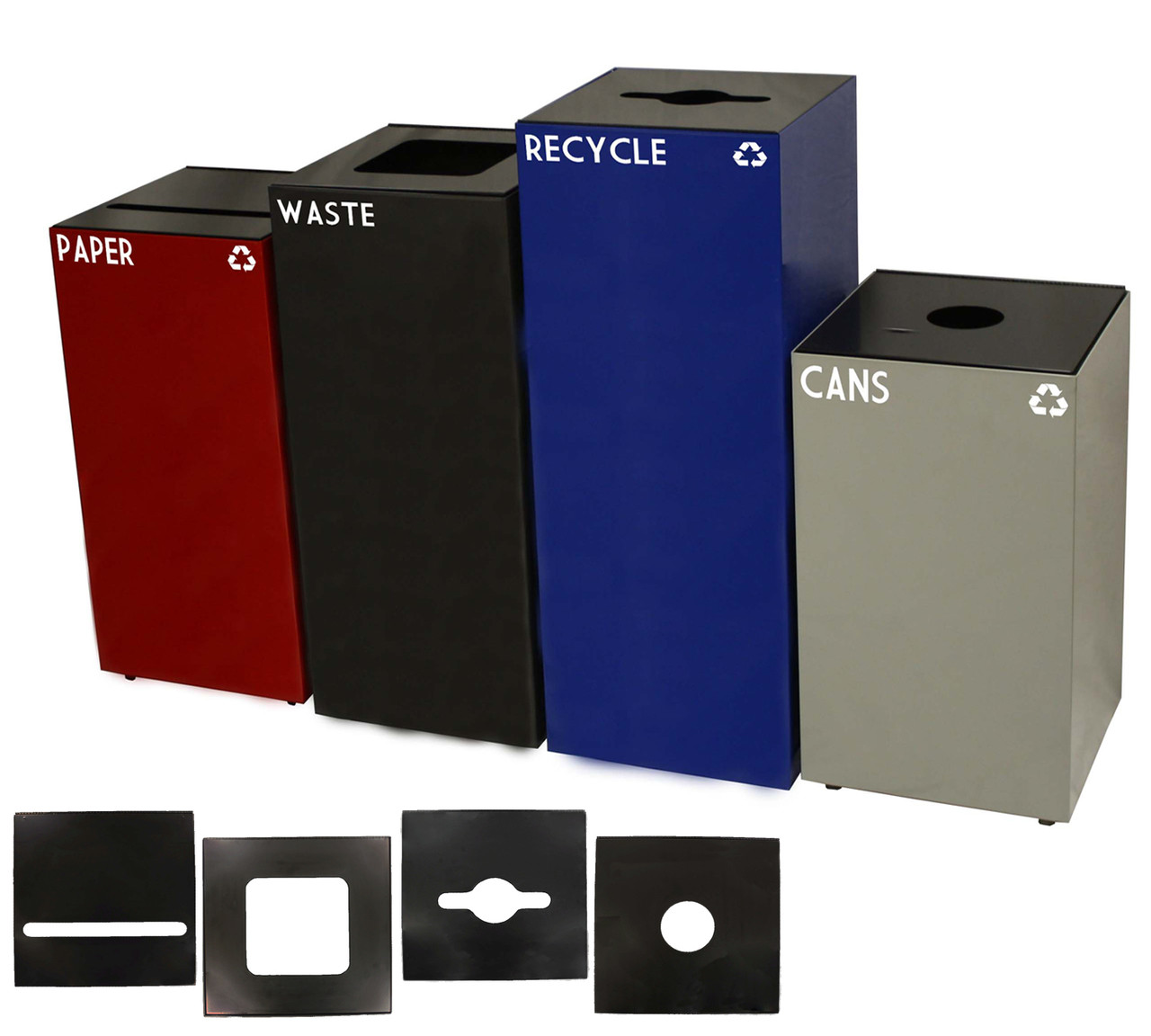 Geocube Group Shot of 4 Sizes with Available Lids