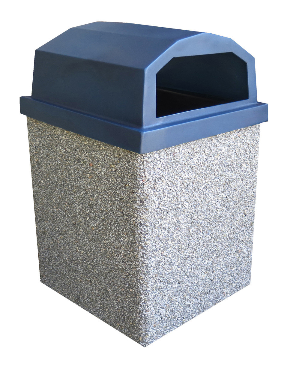40 Gallon Dome Top Concrete Outdoor Garbage Can 40GRL (6 Finishes)