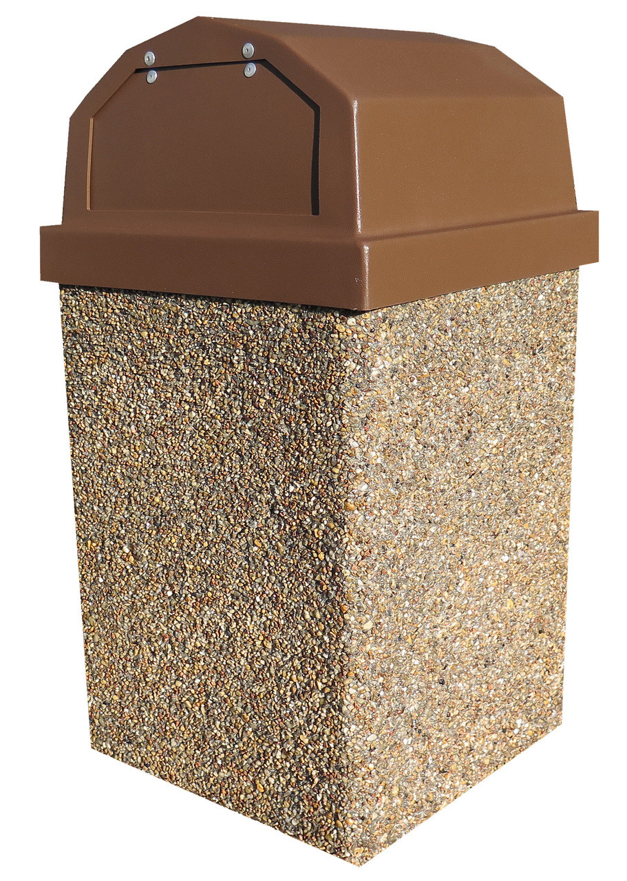 40 Gallon Dome Top Concrete Outdoor Garbage Can 40GRL (6 40 Gallon Dome Top Concrete Outdoor Garbage Can 40GRL (6
