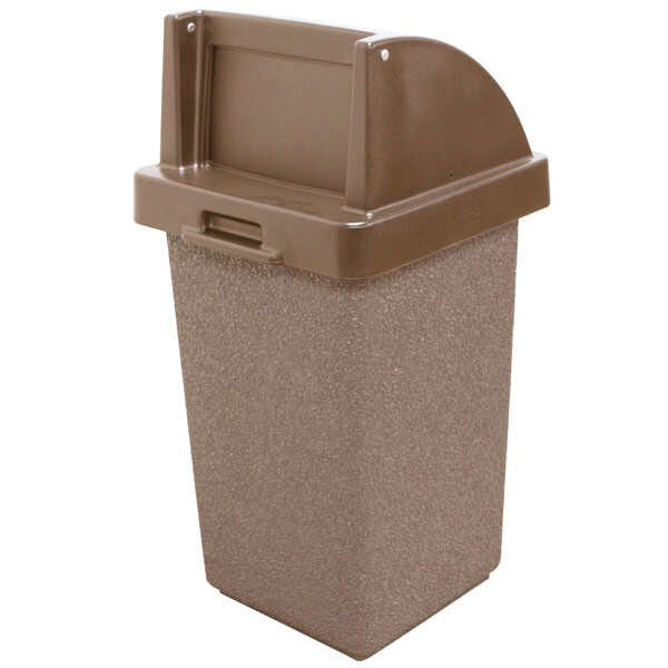 bush de brunt アルミコンテナ　タンカラー 30 Gal. Concrete Push Door Top Outdoor Waste Container TF1015