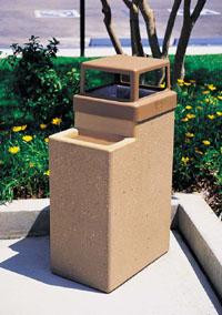 10 Gal. Concrete Ash Trash Outdoor Waste Container TF2070