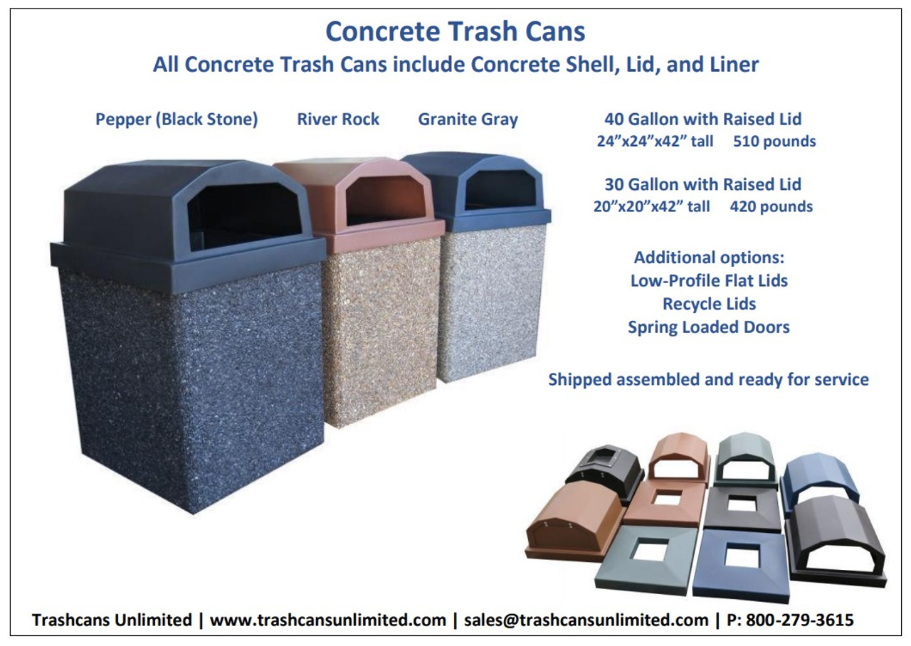 Concrete Trash Containers